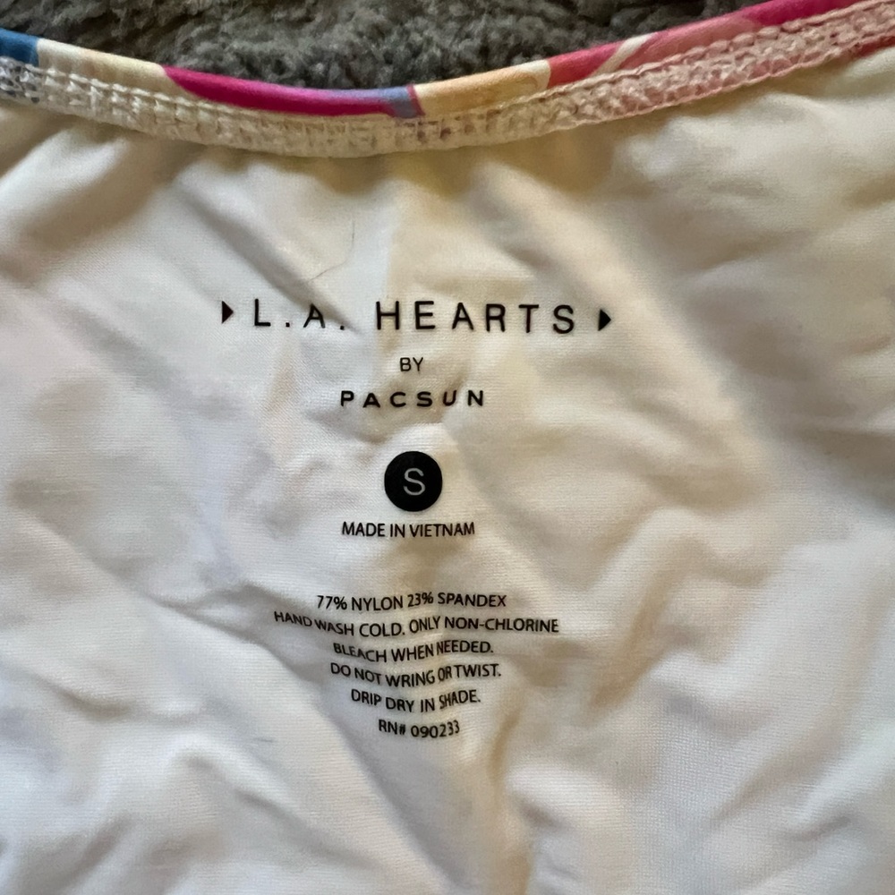 LA Hearts by PacSun Pink Dixie Bralette Bikini Top & Bottom - Picture 2 of 2